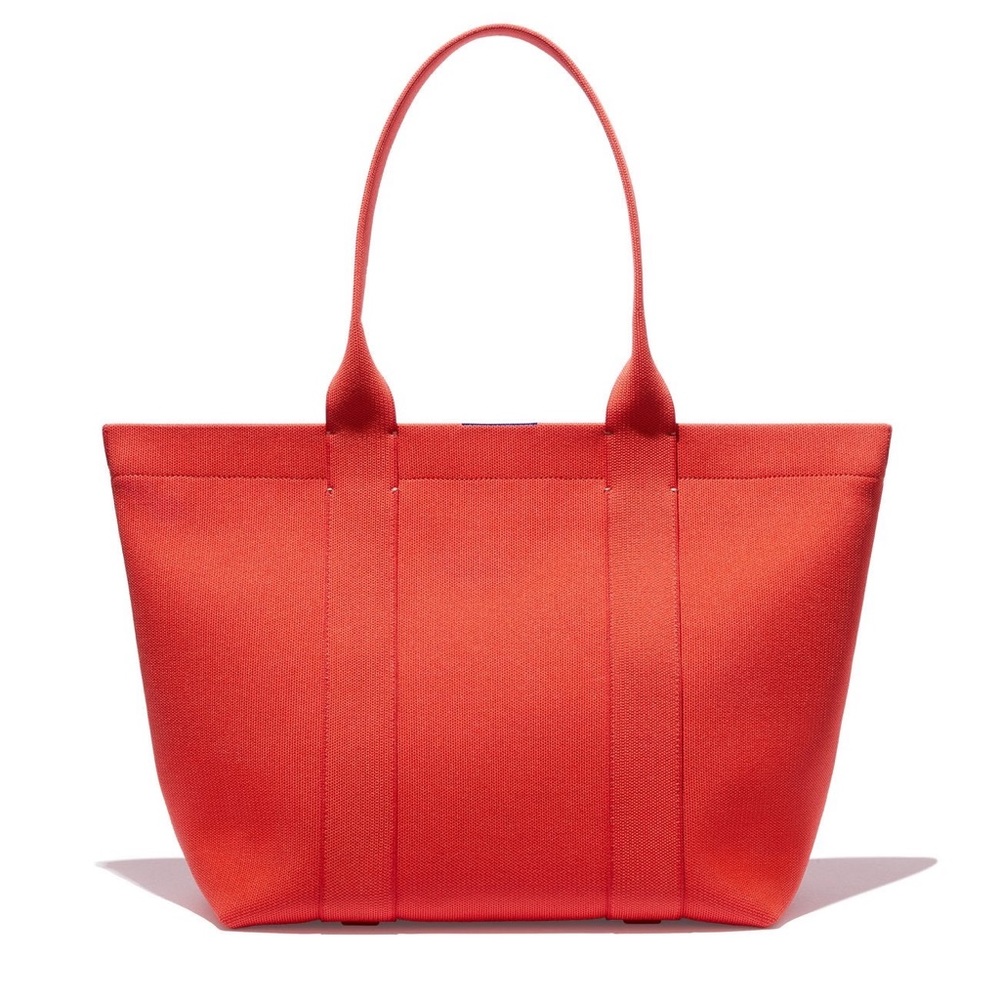 Rothy's Essential Tote in Bright Poppy with magnets, rare discontinued color way